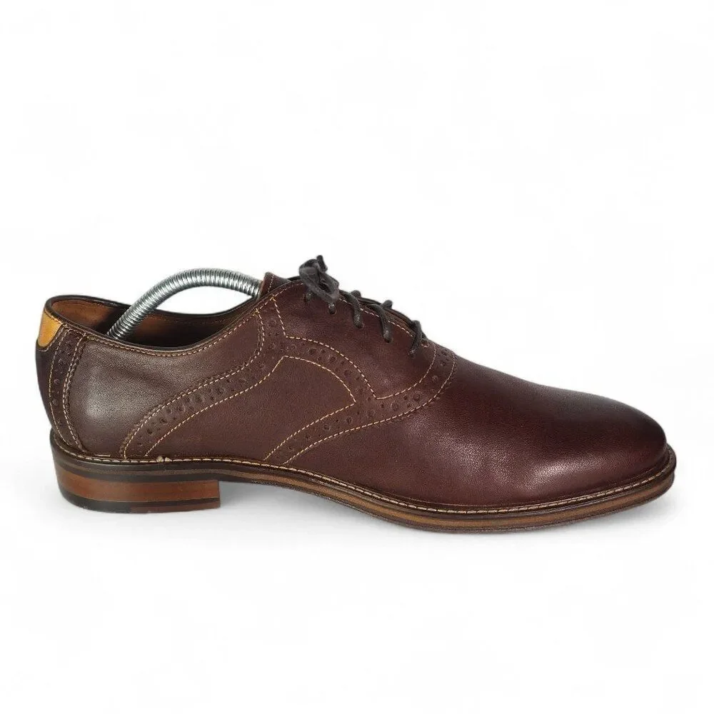 Johnston & Murphy Warner Plain Toe Leather Oxfords‎ 20-6943 Brown Men's 10.5D